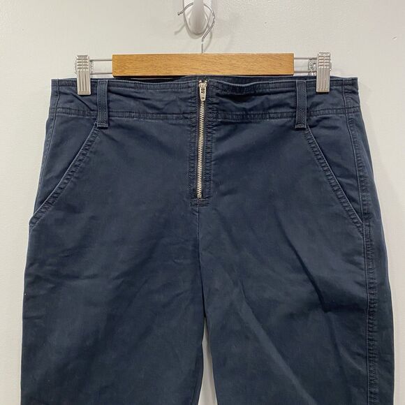 A.L.C 8 Washed Black Quintin Stretch Cotton Front Zip Slim Pants Moto Minimalist - Picture 5 of 16